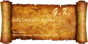 Göncző Kitti névjegykártya